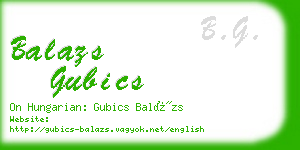 balazs gubics business card